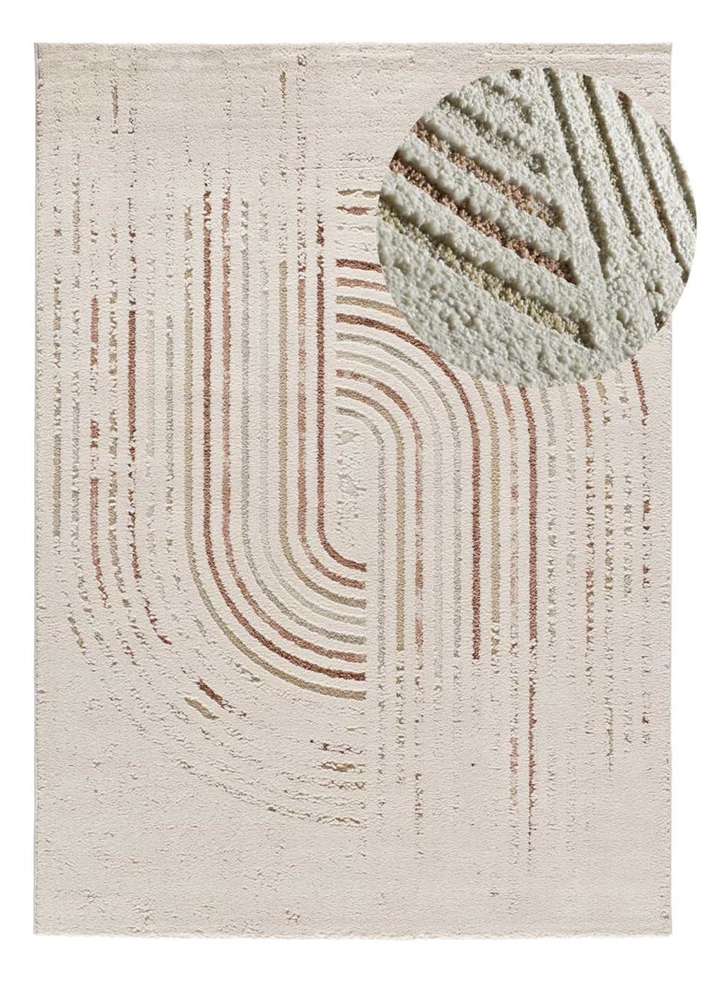 Tapis à relief scandinave crème/rouille 120x170 cm