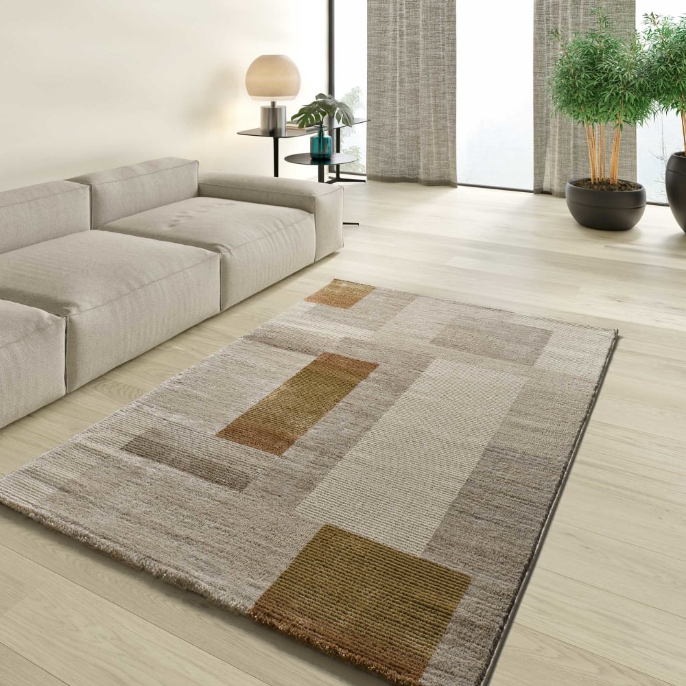 Tapis à relief moderne beige/cuivre 140x200 cm - Maisons du Monde