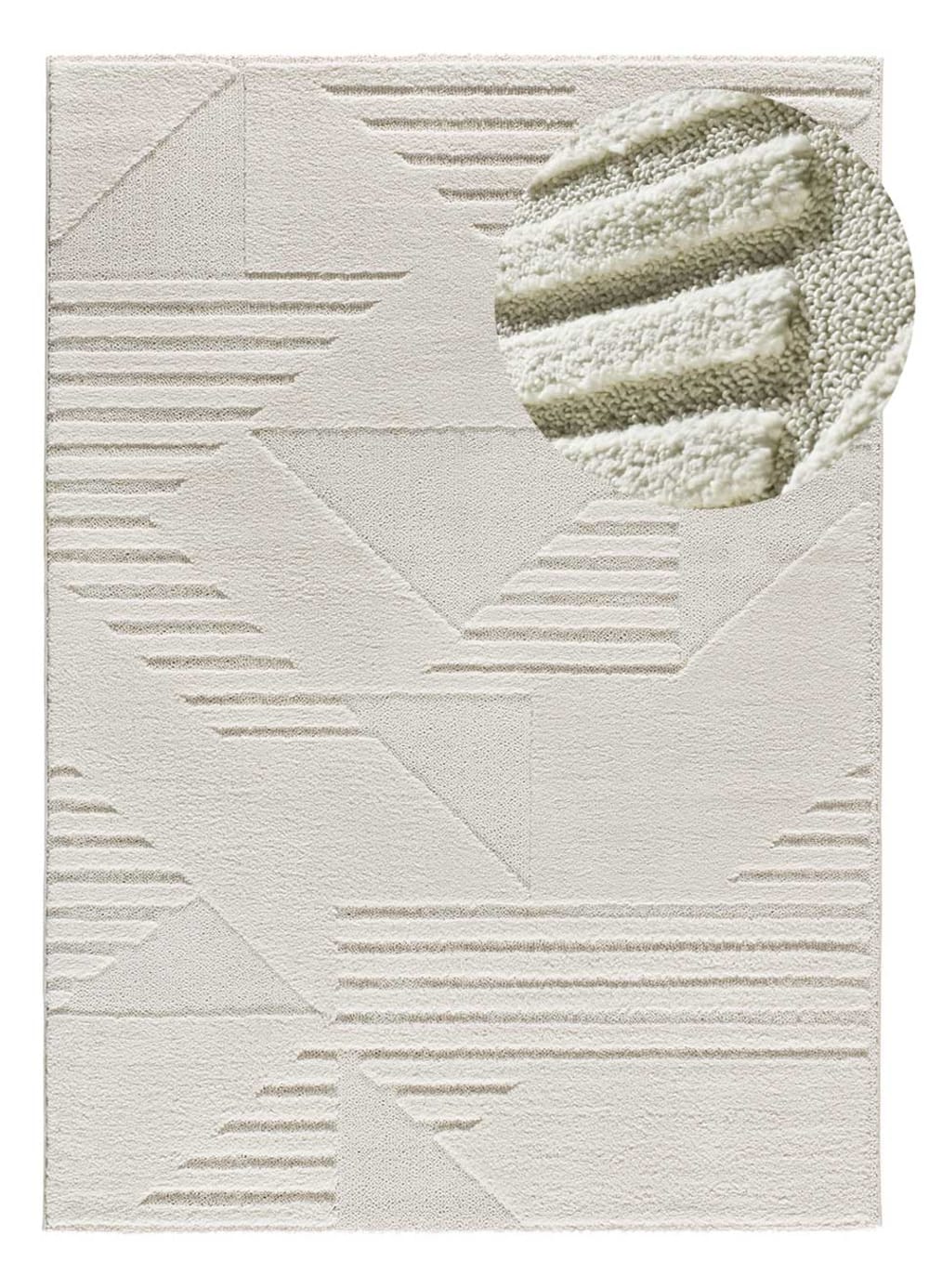 Tapis à relief à poils longs crème 80x150 cm