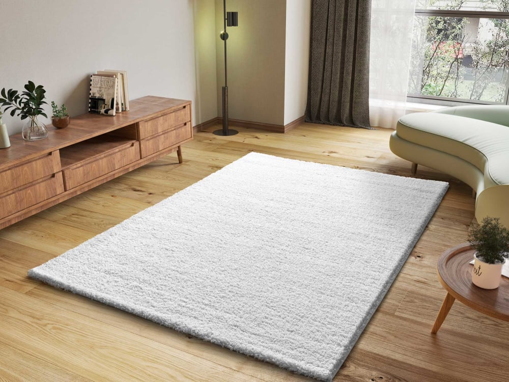 Tapis shaggy blanc 190x290 cm — vue 3
