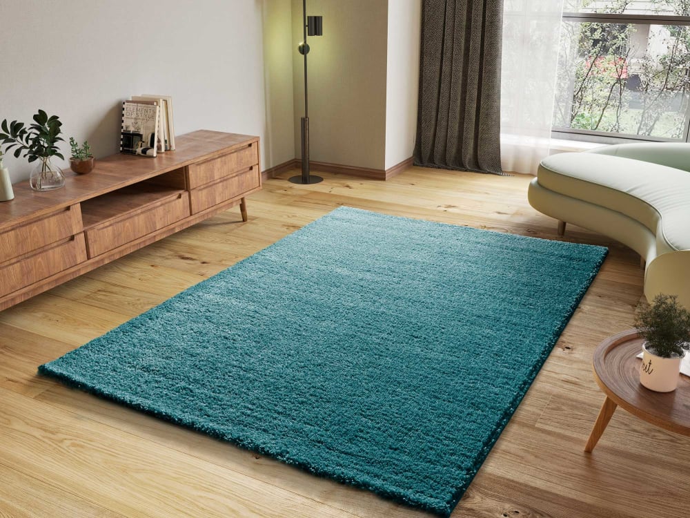 Tapis shaggy bleu 120x180 cm — vue 3