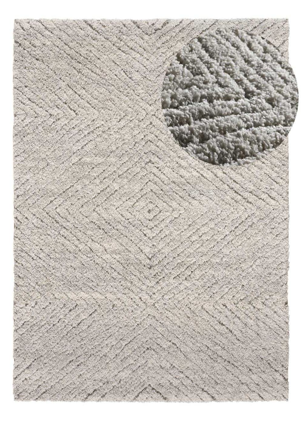 Tapis shaggy scandinave gris 200x290 cm