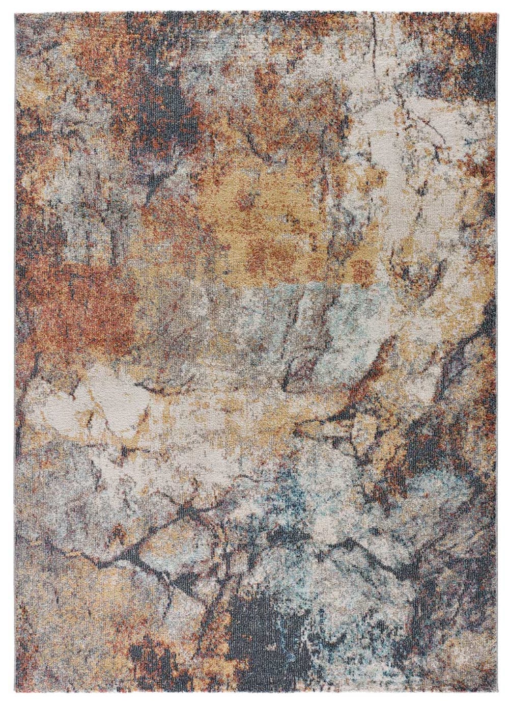 Tapis abstrait rouille/bleu/beige 120x170 cm