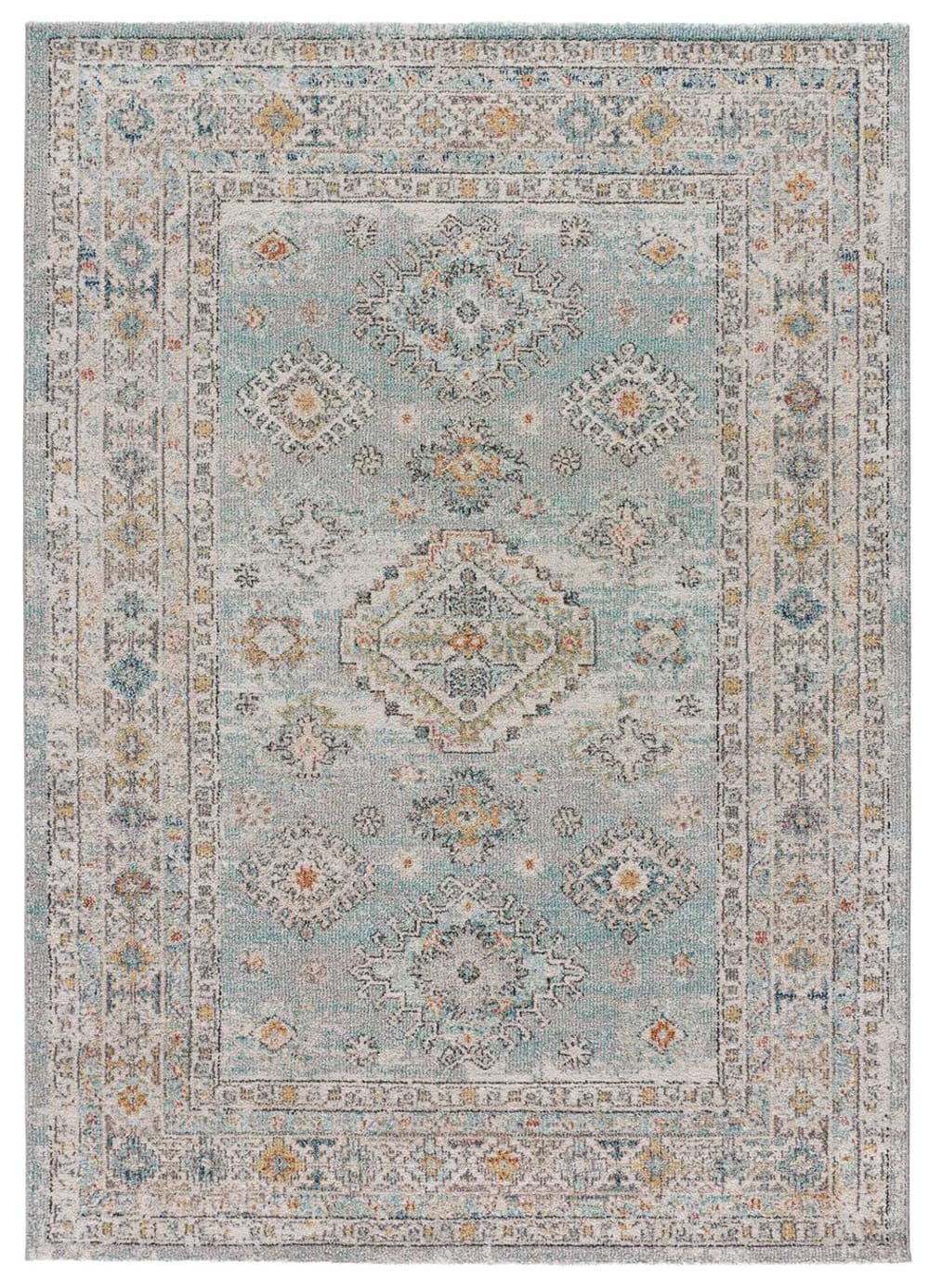 Tapis vintage bleu/beige 80x150 cm