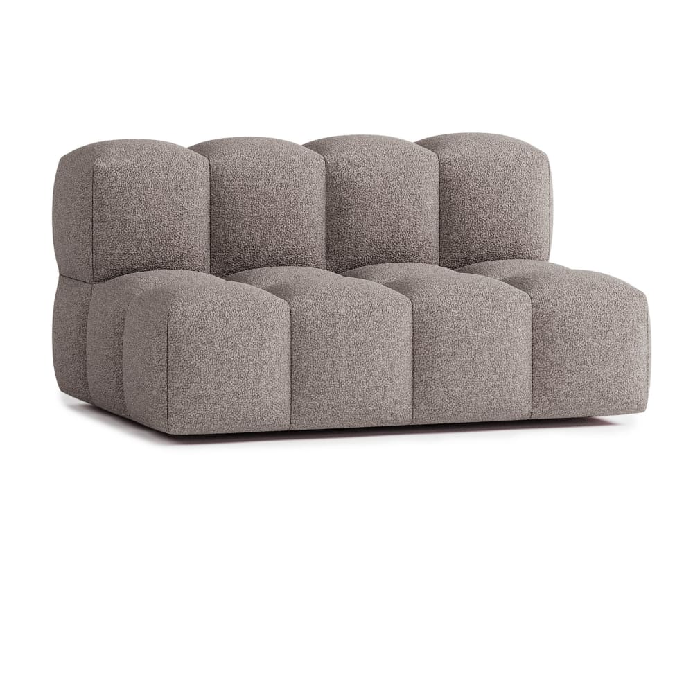 Canapé droit 3 places tissu bouclette marron