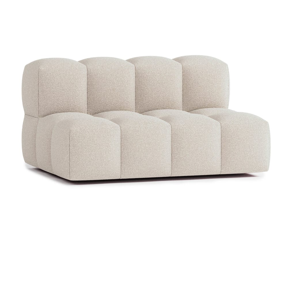 Canapé droit 3 places tissu bouclette beige