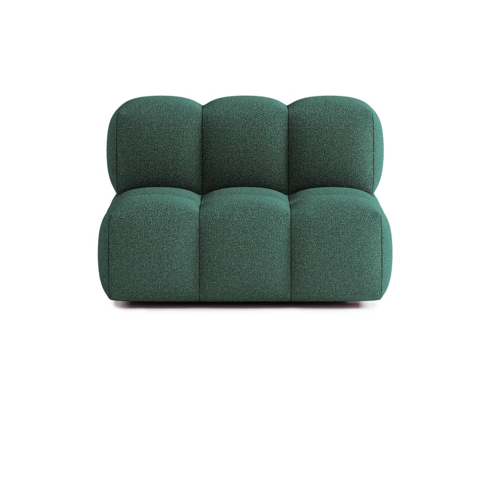 Canapé droit 2 places tissu bouclette vert foncé
