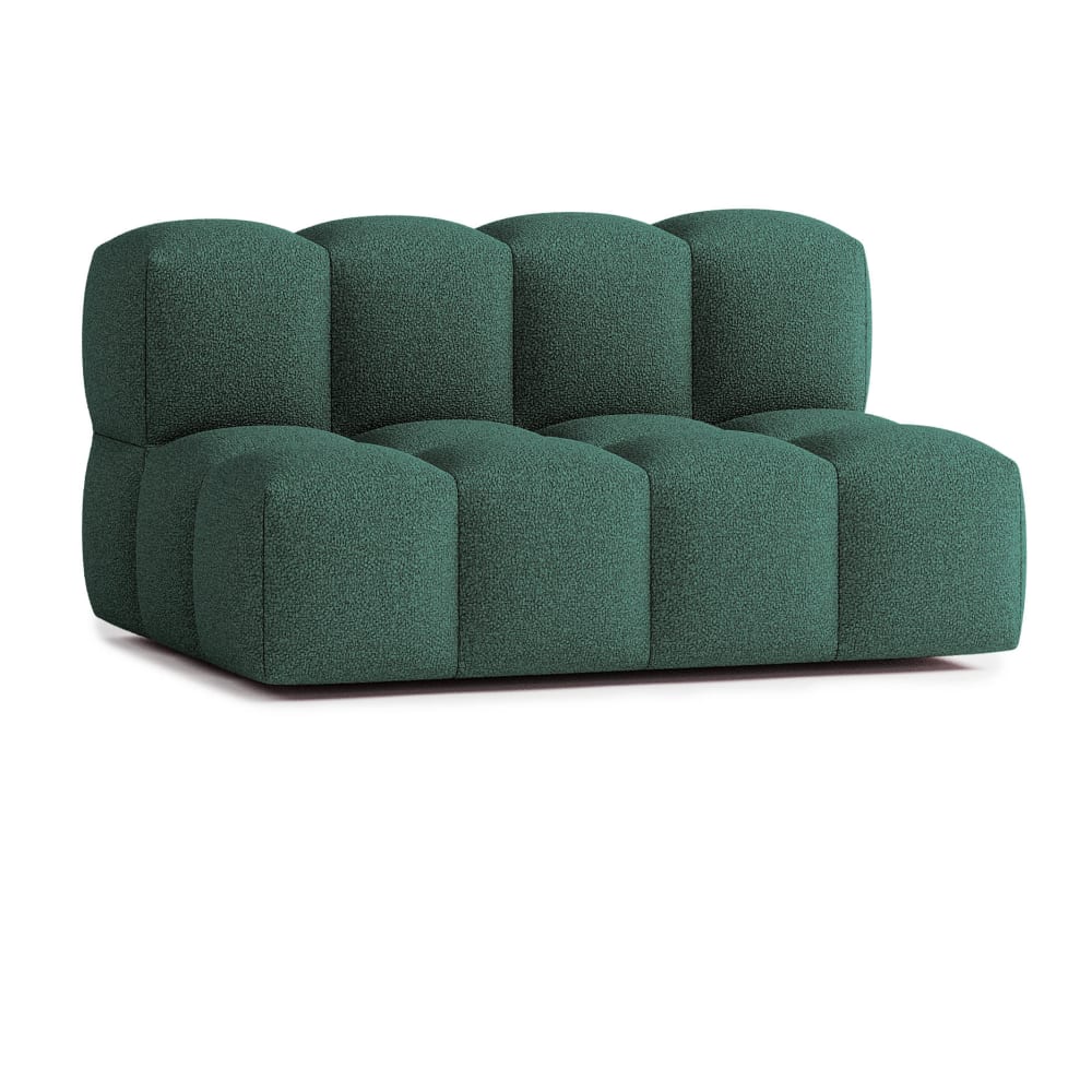 Canapé droit 3 places tissu bouclette vert foncé
