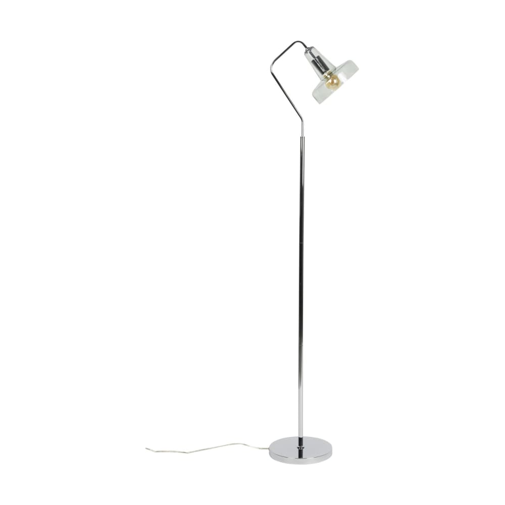 Lampadaire en métal argenté