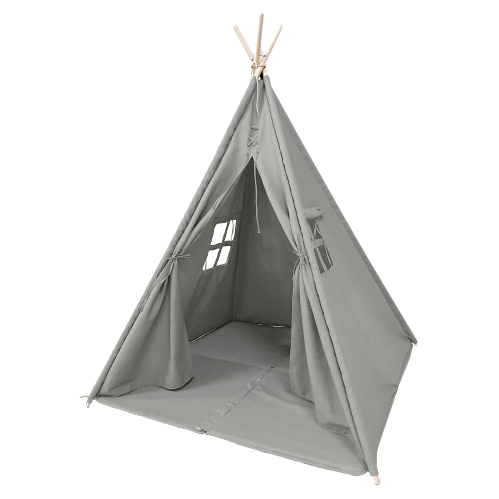 Sunny Tipizelt für Kinder mit Boden aus Baumwolle 120x120 cm, grau style modern Stoff Kinder
