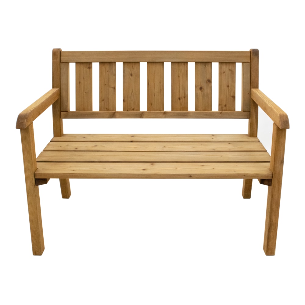 Banc de jardin 2 personnes, en bois, marron , 110 cm