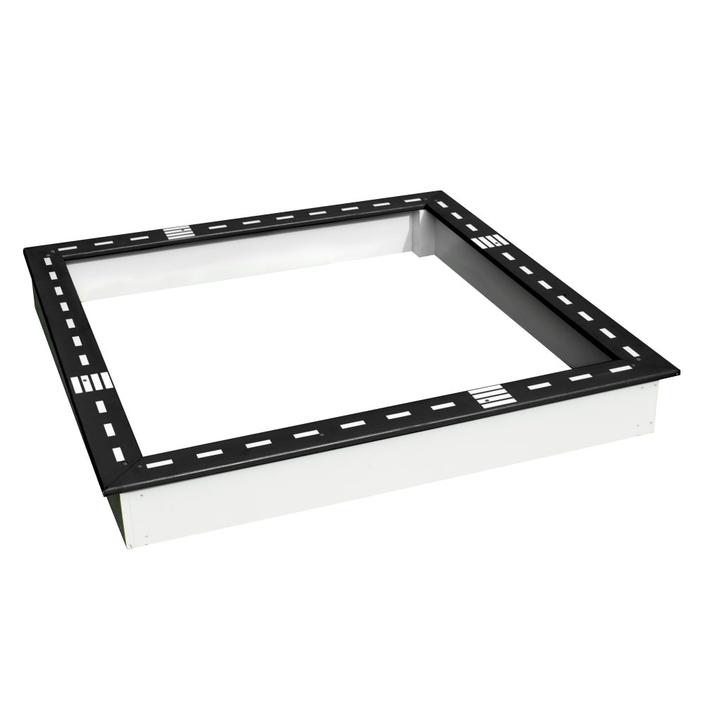 Bac à sable avec motif de rue & bâche, en bois, noir/blanc, 127x127cm