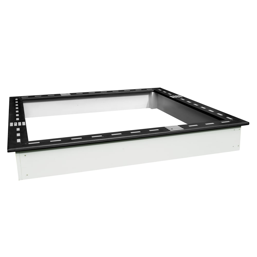 Bac à sable avec motif de rue & bâche, en bois, noir/blanc, 127x127cm