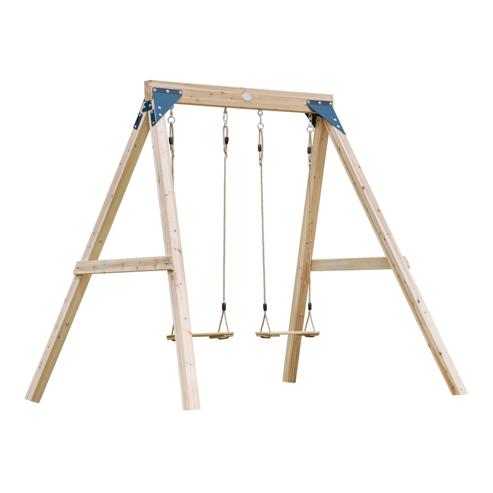 Axi Schaukel - Doppelschaukel mit Gestell aus FSC Holz, braun style modern - Holz
