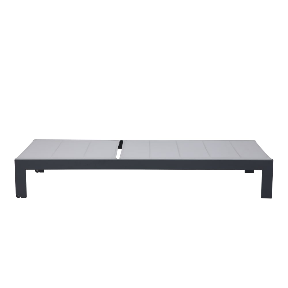 Chaise longue de jardin réglable en aluminium, anthracite/gris