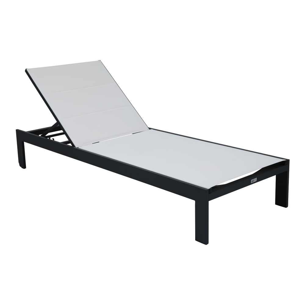 Chaise longue de jardin réglable en aluminium, anthracite/crème