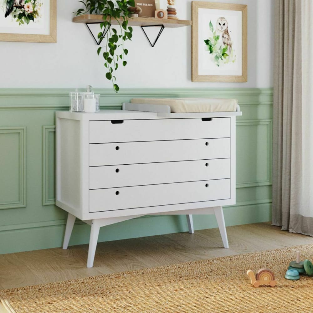 Commode à langer 4 tiroirs bois massif blanc - Maisons du Monde