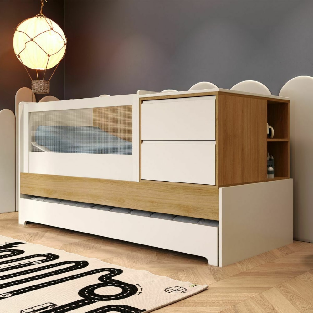 Lit bébé multifonction effet bois 70x130 cm - Maisons du Monde