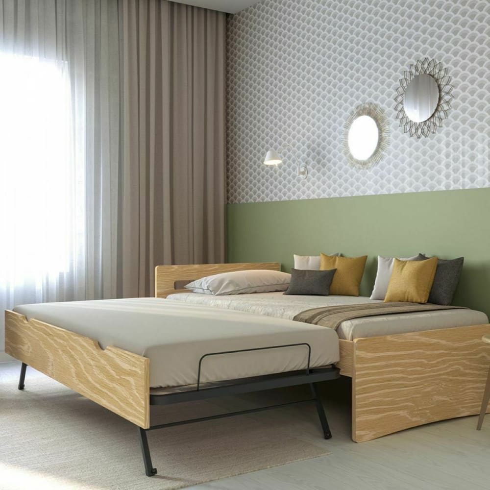 Pack lit gigogne avec matelas bois massif 90x190 cm - Maisons du Monde