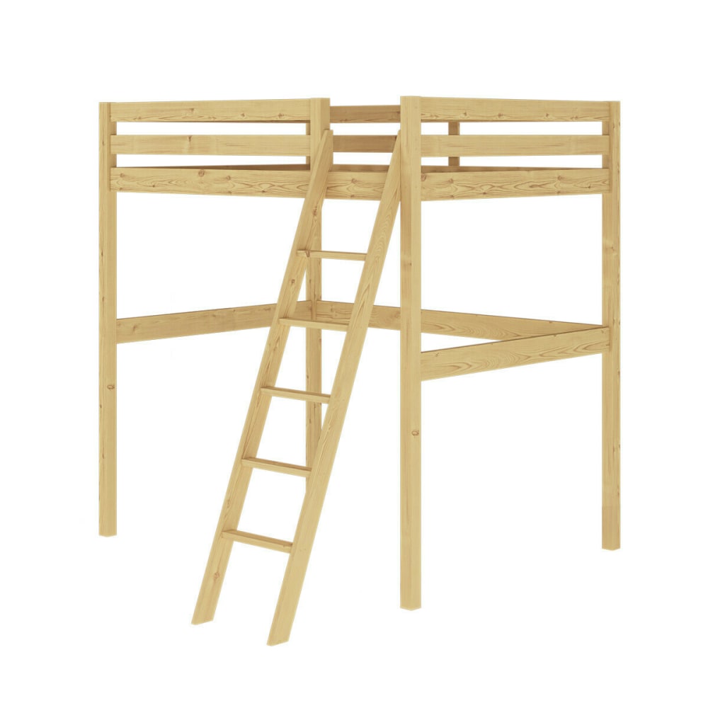 Lit mezzanine 2 places bois massif 140x190 cm