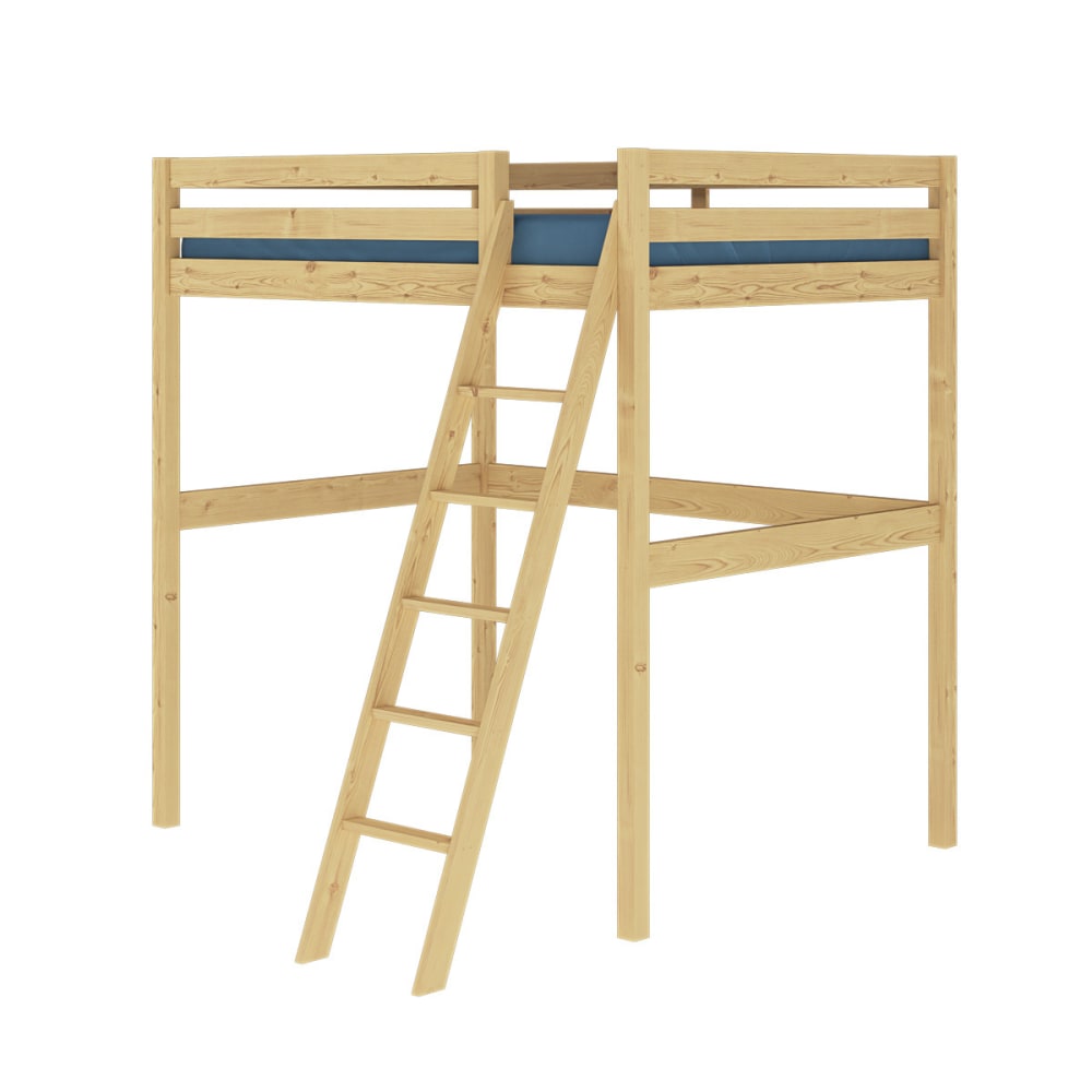 Lit mezzanine 2 places bois massif 140x190 cm