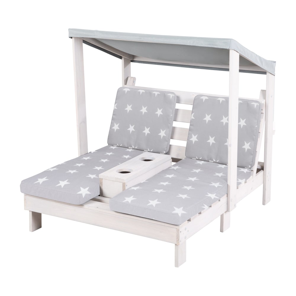 Chaise longue double pour enfants avec coussin d'assise