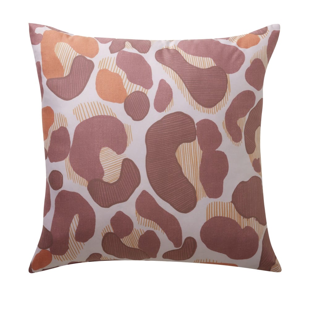 Oreiller médium en polyester rose bois de rose 60x60cm