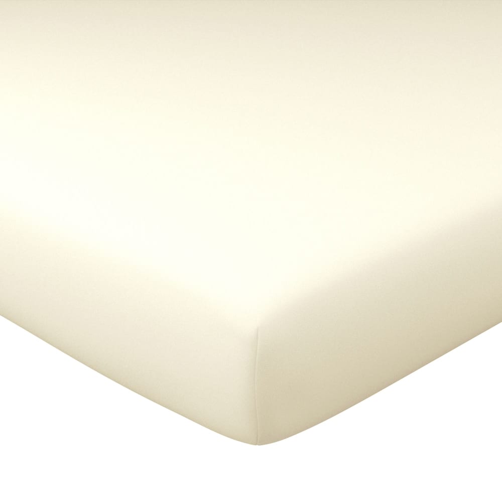 Drap-housse grand bonnet en coton blanc ivoire 160x200x32cm