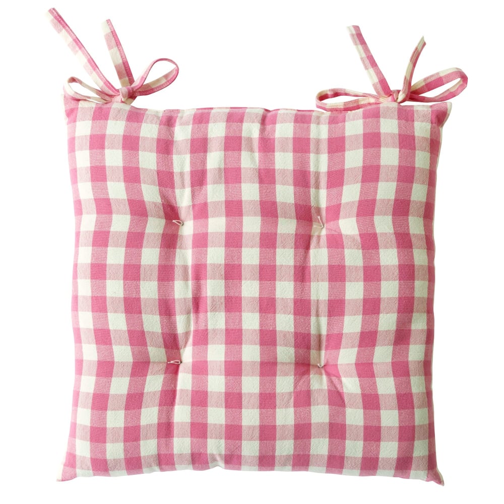 Lot de 2 galettes 40x40 rose fuchsia en coton