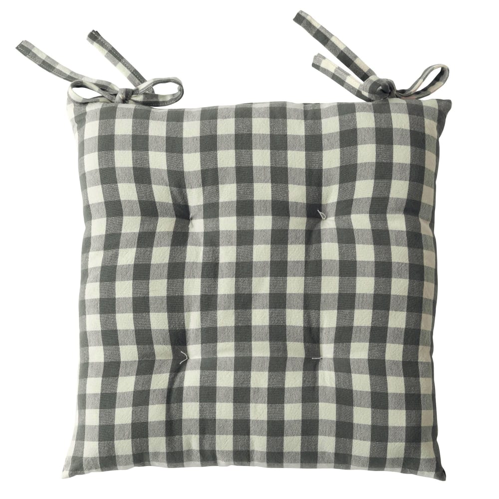 Lot de 2 galettes 40x40 gris en coton