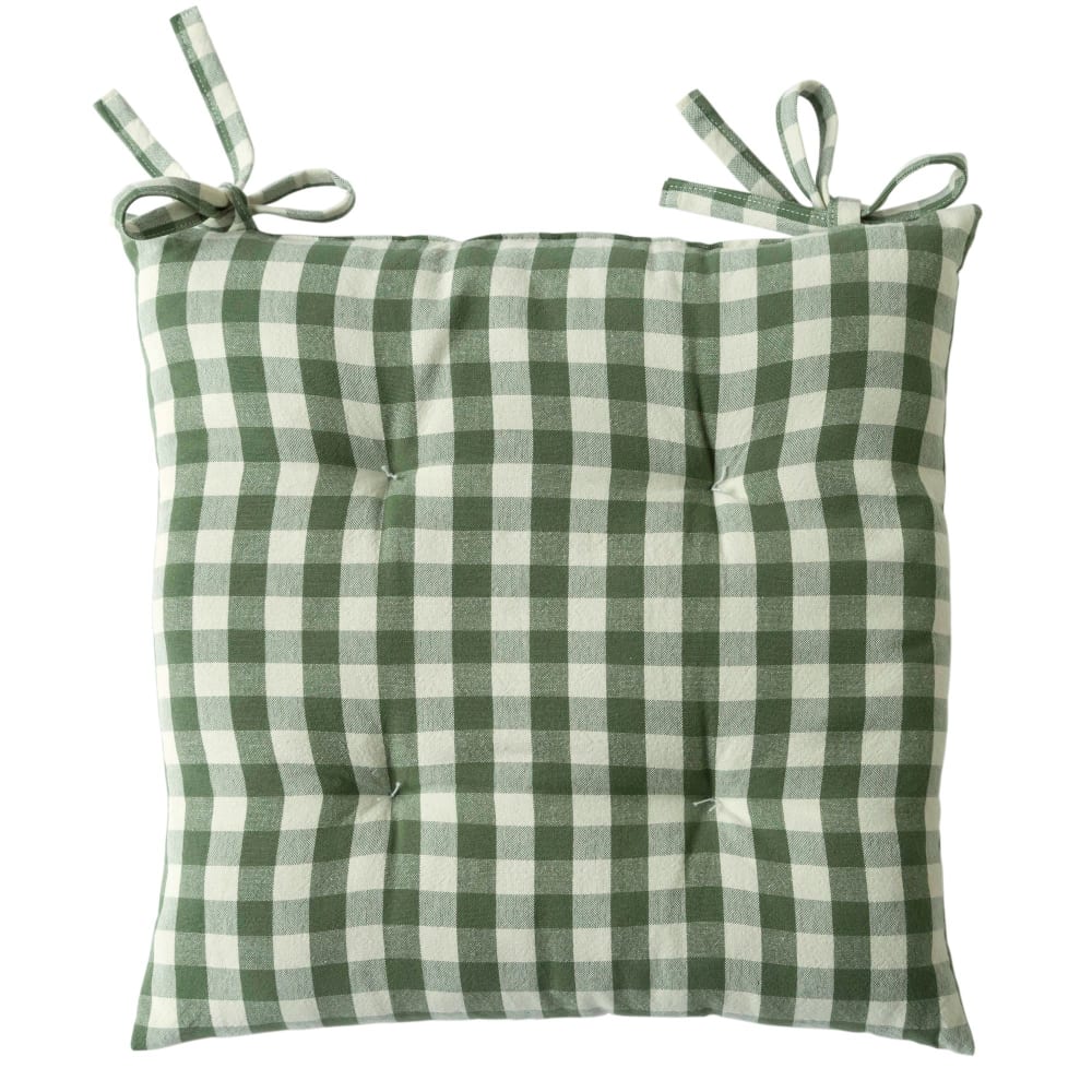 Lot de 2 galettes 40x40 vert foncé en coton Lot de 2 galettes 40x40 vert foncé en coton