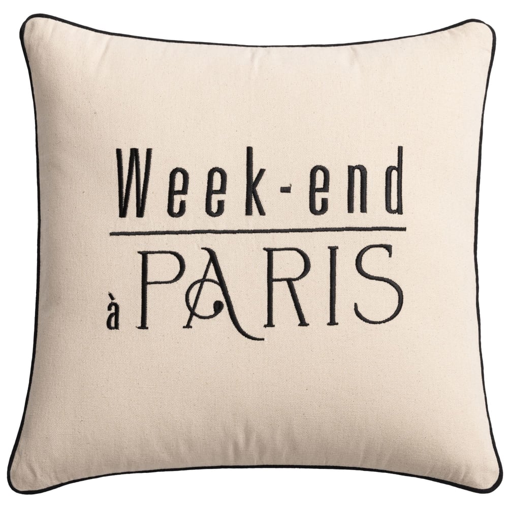 Coussin en coton blanc cassé 40x40cm