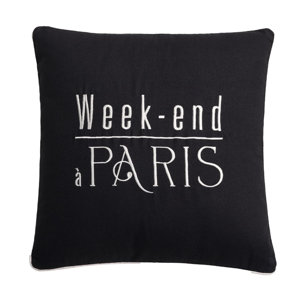 Coussin en coton noir 40x40cm