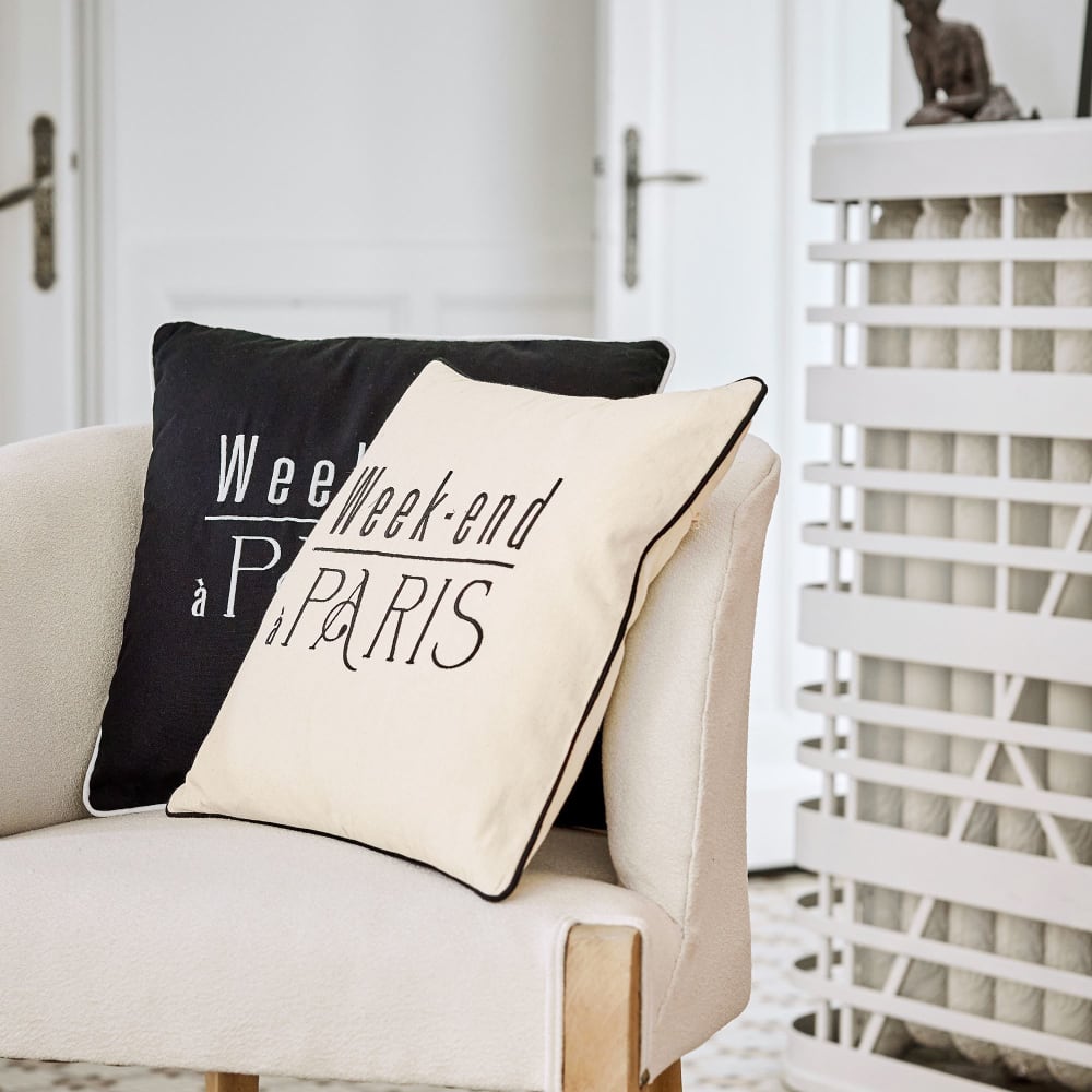 Coussin en coton noir 40x40cm — vue 3