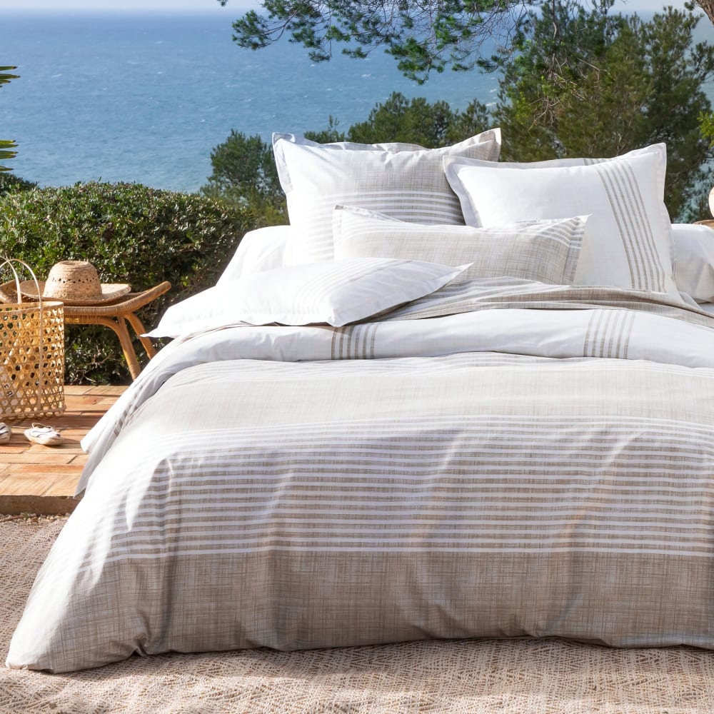 Housse de couette en coton beige 260x240cm