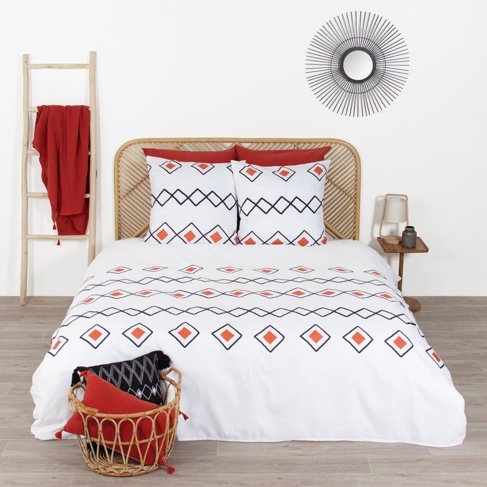 Parure de lit en microfibre blanc 220 x 240 cm