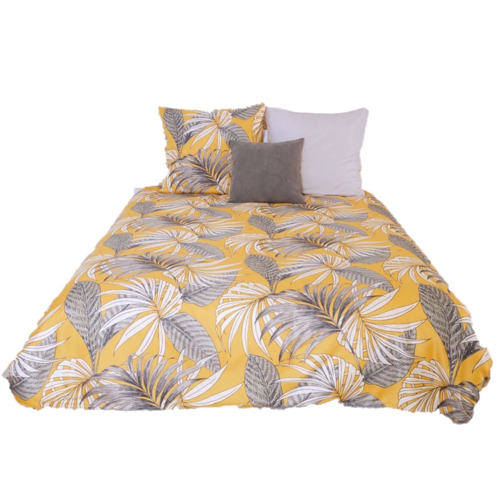 Parure de lit en microfibre jaune 220 x 240 cm - Maisons du Monde
