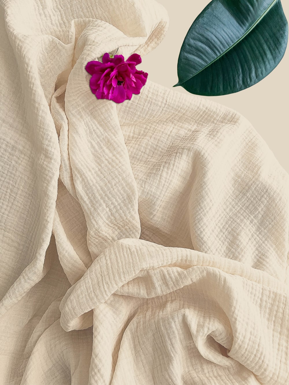 Parure de couette gaze de coton beige - Maisons du Monde