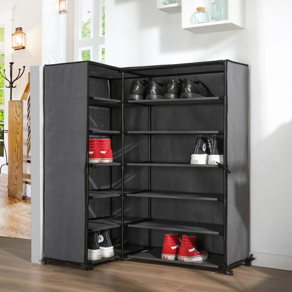 Armoire à chaussures d'angle - h107 cm - gris