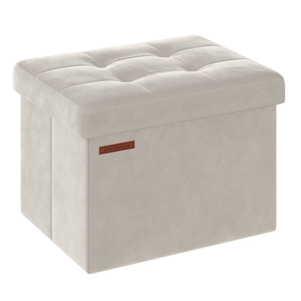 Calicosy Cube de rangement blanc matelassé - L40 cm style contemporain - Panneau De Particules