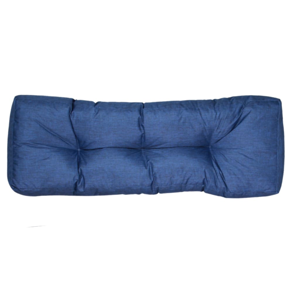 Coussins palette dossier en polyester 120x40x15 cm bleu