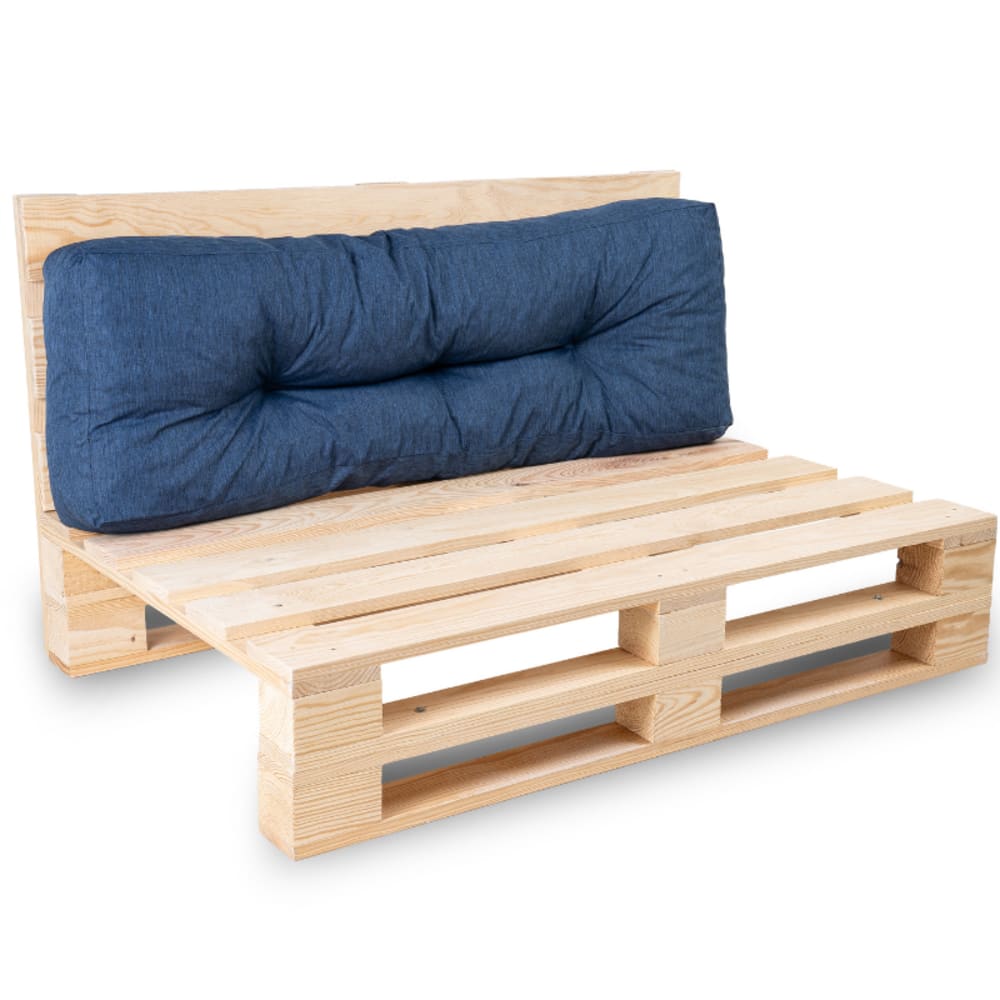 Coussins palette dossier en polyester 120x40x15 cm bleu - Maisons du Monde