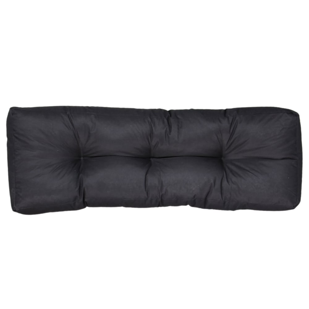 Coussins palette dossier en polyester 120x40x15 cm noir