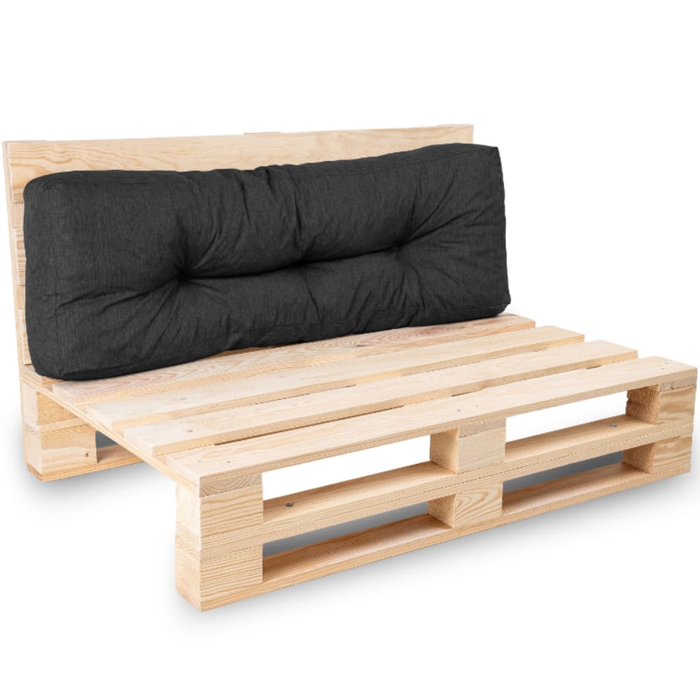 Coussins palette dossier en polyester 120x40x15 cm noir - Maisons du Monde