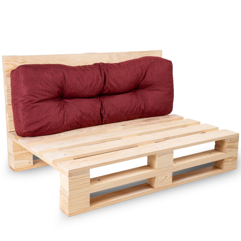 Coussins palette dossier en polyester 120x40x15 cm rouge - Maisons du Monde