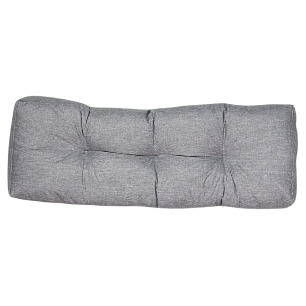 Coussins palette dossier en polyester 120x40x15 cm gris