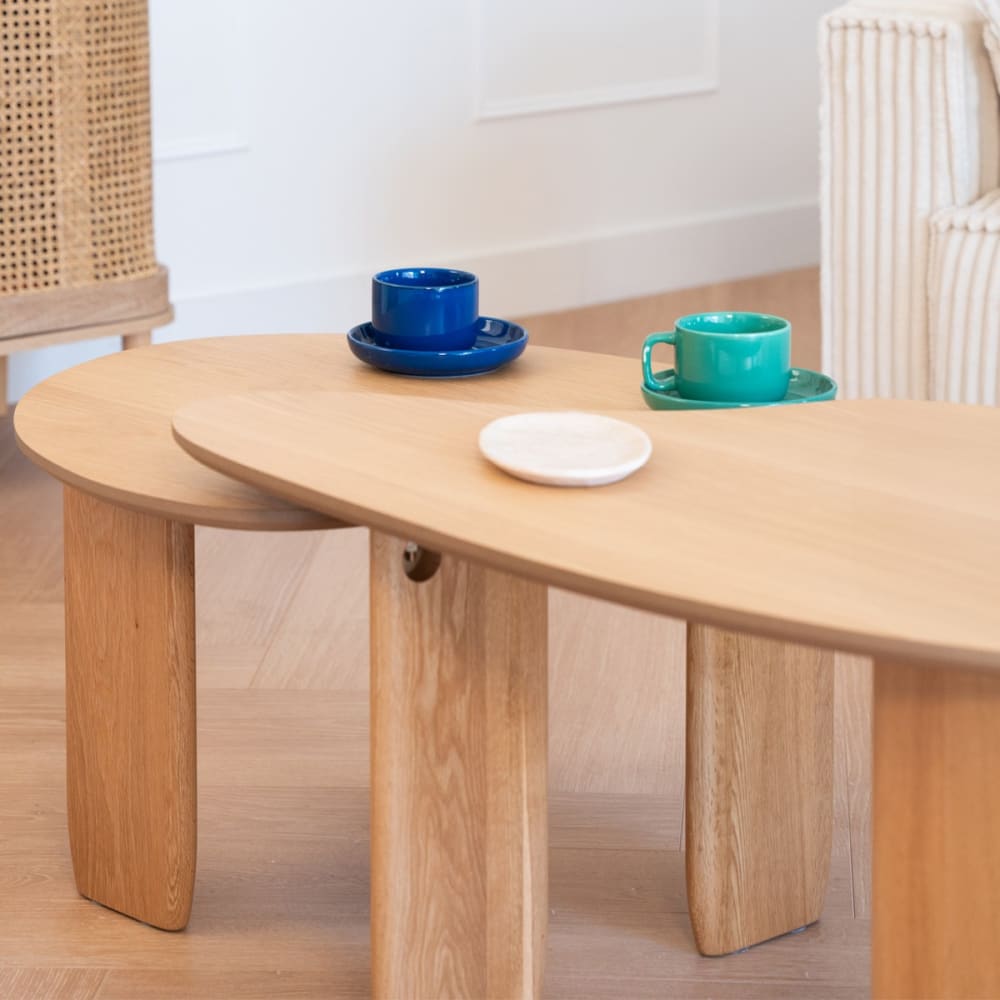 Table basse organique en bois 100 cm