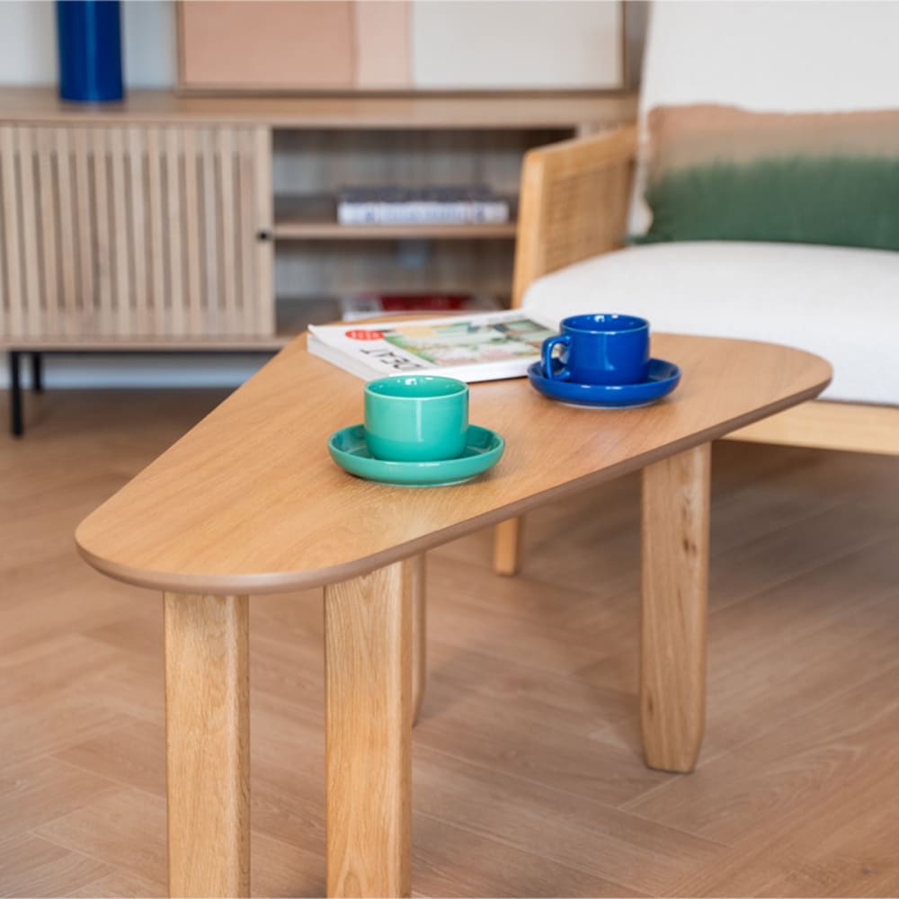 Table basse organique en bois 100 cm