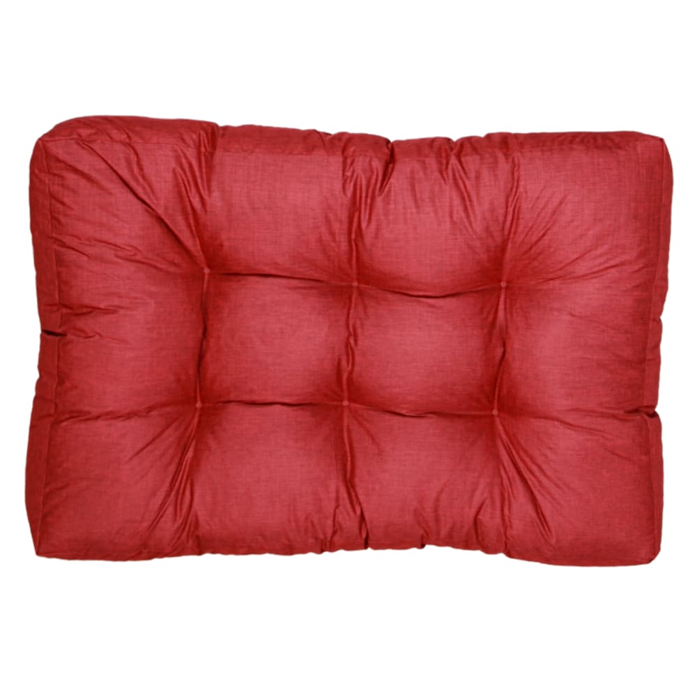 Coussins palette assise en polyester 120x80x15 cm rouge