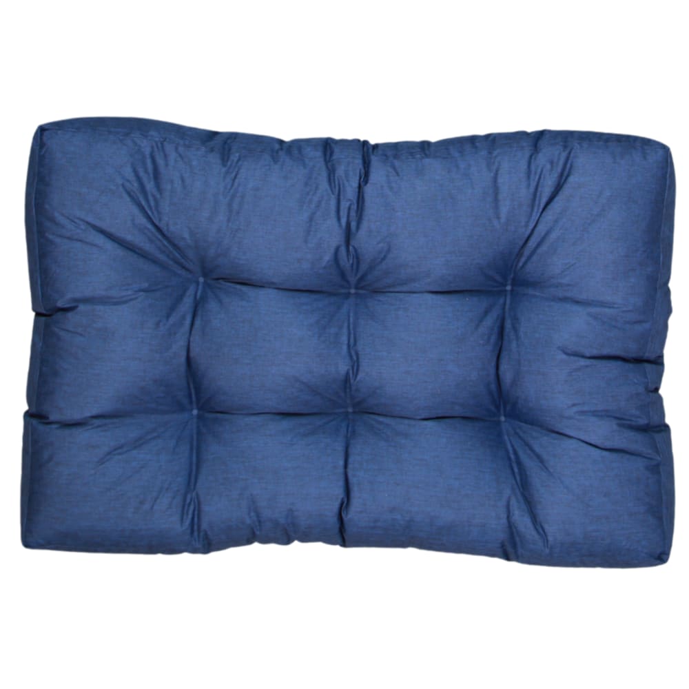 Coussins palette assise en polyester 120x80x15 cm bleu